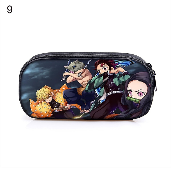 Rectangle Polyester Anime Demon Slayer Cartoon Action Figure Student Pencil Case 9