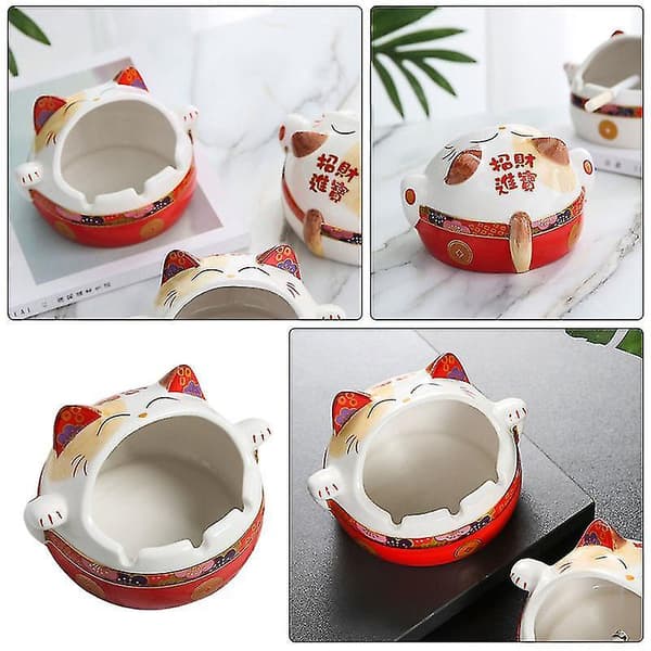 1pc Xmas Ashtray Cigarette Butt Container Cigar Ash Tray Desktop Ornaments (red)