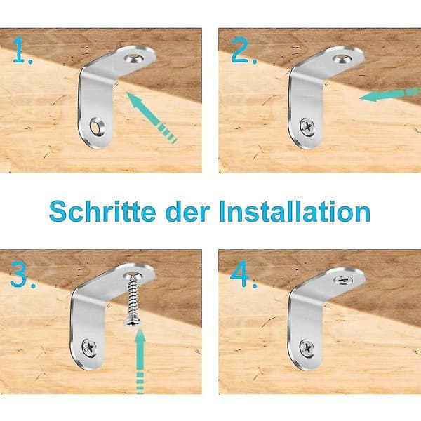 20 Pieces Angle Connector 90 Degree Angle Brackets L Shape Right Angle Stainless Steel