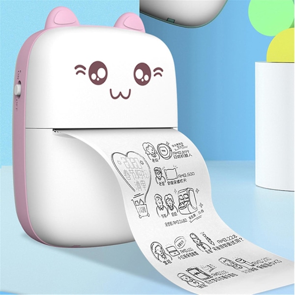 Mini Pocket Thermal Printer Wireless Bluetooth Photo Printing Machine White Pink