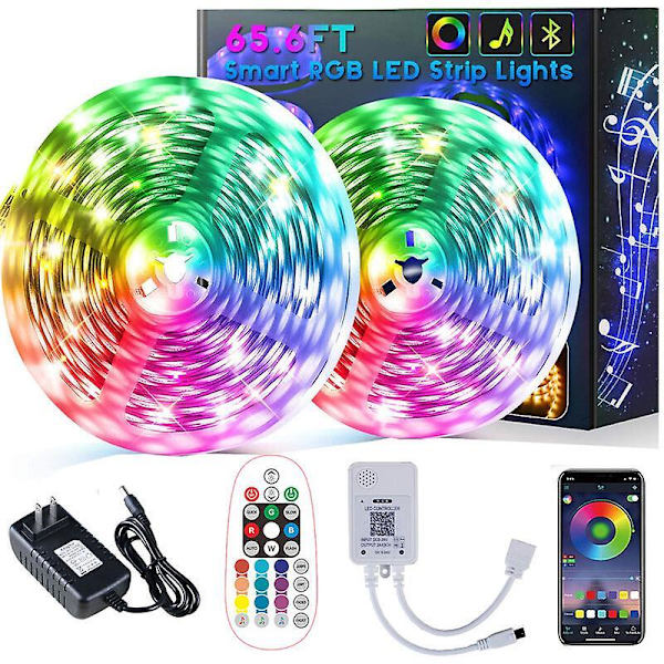 App-gesteuertes Led-streifenlicht, 5050 Rgb-led-streifenlicht Mit Fernbedienung, Synchronisieren Mit Musikrhythmus Und Timer-funktion, Led-band Fr Sch