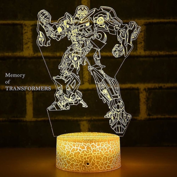 Transformers Bumblebee Robot Light Camaro Race Car Night Light Side Table Lamp