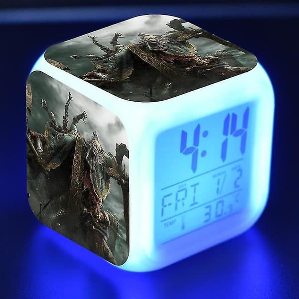 Vorallme Antikk Ring, Eldre Ring, Eldon Ring LED Lysende Vekkerklokke-stil 4