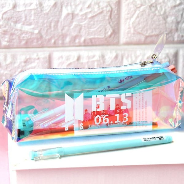 Bts Pencil Case, Large Capacity, Laser Pencil Case B