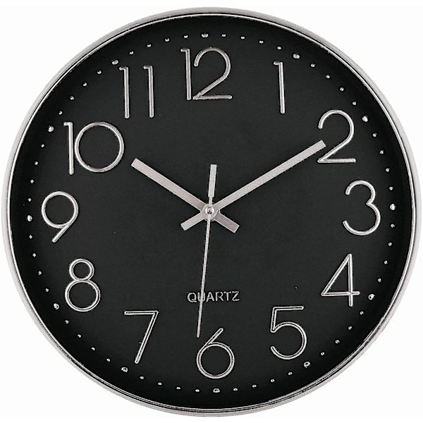 Veggklokke 12-tommers Stille Ikke-tikkende Veggklokke blacksilver