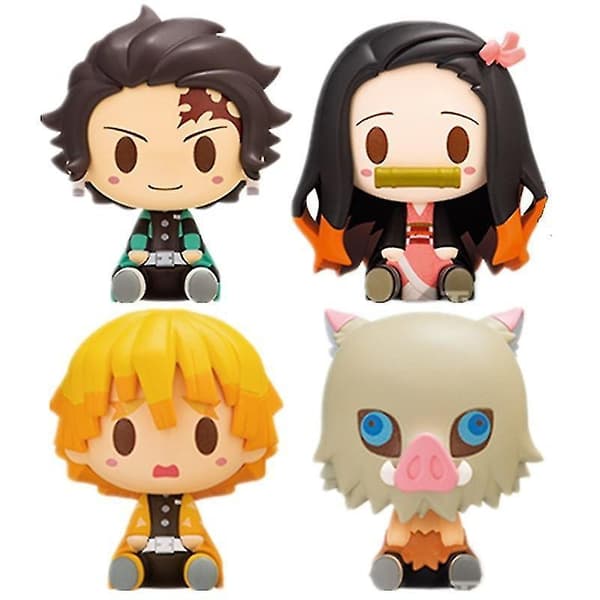 4 Stk./parti med Anime Demon Killer Actionfigurer