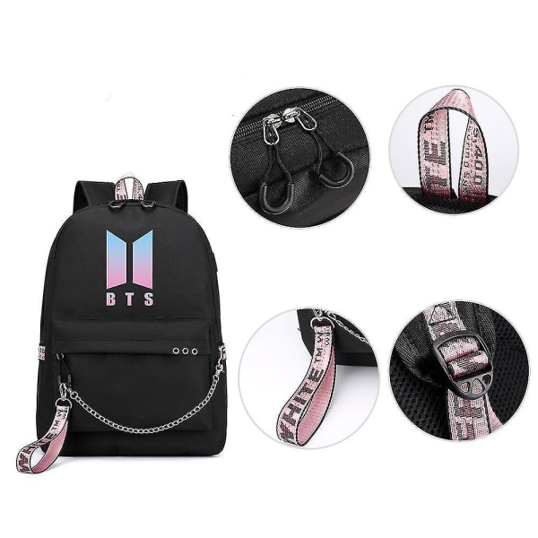 Bts Backpack Cute Usb Charging School Bag Color13