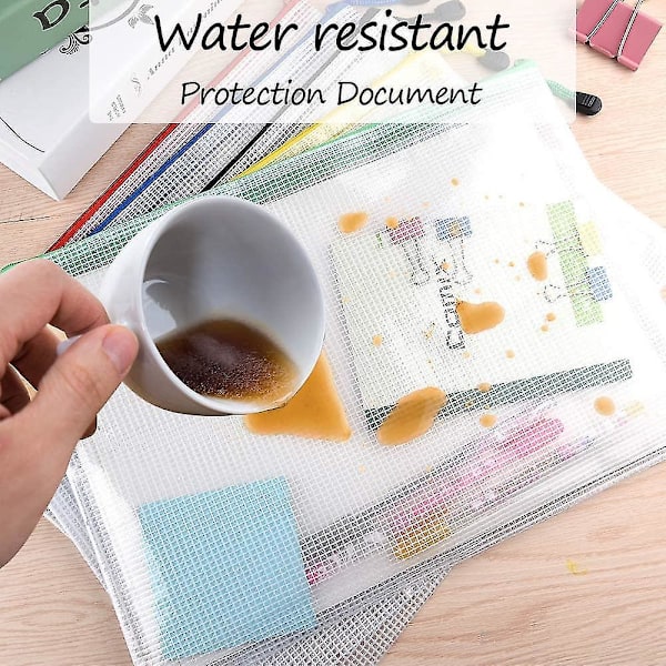 21 stk. Dokumentpose A5 Lynlåspung Plast Mesh Dokumentmapper