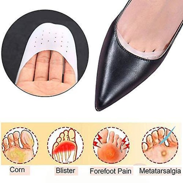 3 Pairs Ballet Silicone Toe Caps Ballet Pointe Pads Toe Sleeves Tip Protector Half Full Toe Protection Protector White