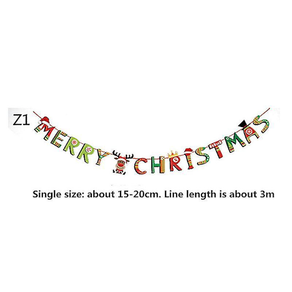 3/4/5 Pieces Christmas Banners Flags Paper Hanging Bunting Garl 1 3PCS