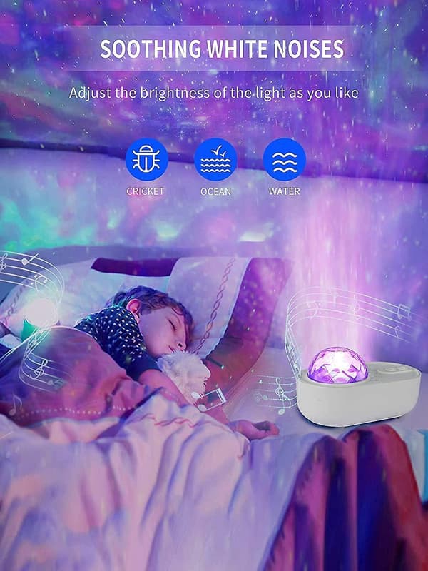 Cross-border Spaceship Projection Light Starry Sky Light Projector Creative Music Bluetooth Led Night Light Children's Bedroom