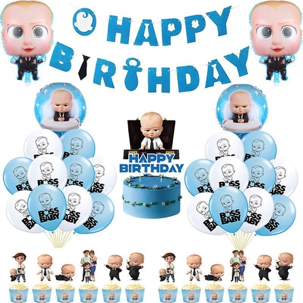 Boss Baby Latex Balloons, Boss Foil Balloons, Birthday Party Decorations