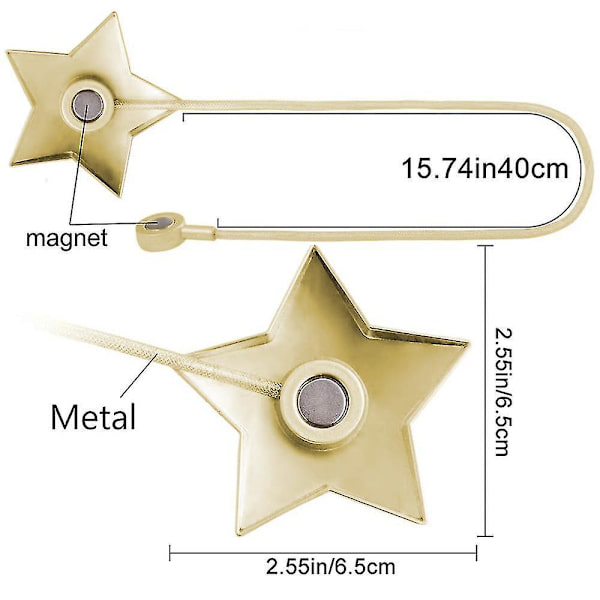 Magnetiske Gardinklips Dekorative, 2 Pak Tie Backs Væveholder