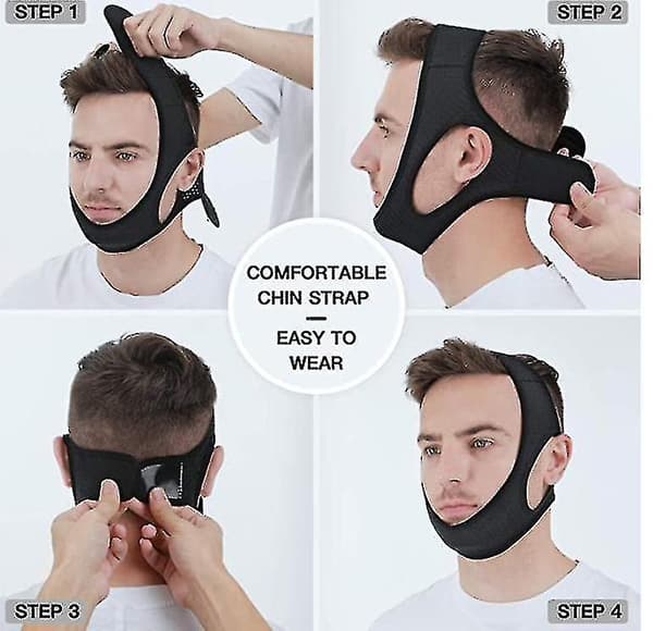 Neoprene Anti Snore Stop Snoring Chin Strap Belt black