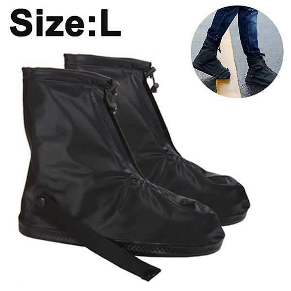 Waterproof Shoe Cover Rain Boot Galoshes With Zipper And Reflector L