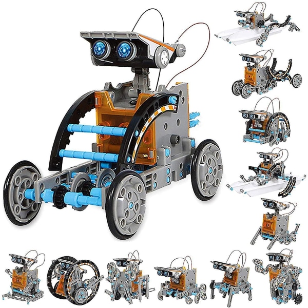 Fong Stem 12-in-1 Education Solar Robot Toys -190 Pieces Diy Building Science Experiment Kit For Kids Aged 8-10 And O