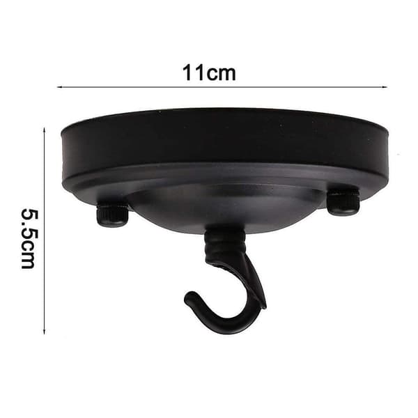 11cm Diameter Ceiling With Hook For Pendant Light Fittings Black