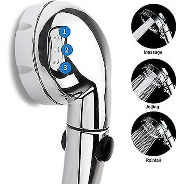 High-pressure Hand Shower With On/off Pause Switch, 3 Spray Modes, Water-saving Shower