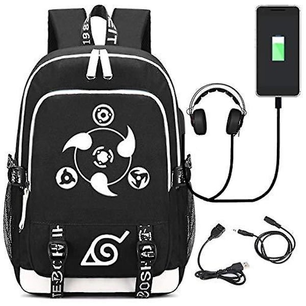 Marshmello Backpack Usb Rechargeable Backpack Large Capacity Student School Bag Color-5