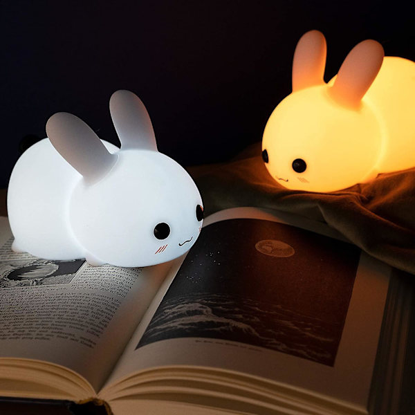 Rechargeable Rabbit Led Night Light - Portable Silicone Led Lamp With Dimmer And Color Change - Baby Room Night Light