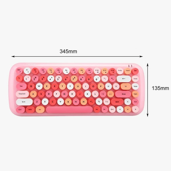 Mofii Wireless Mini Candy Keyboard Mouse Combo Set Mix Color 2.4g Pink