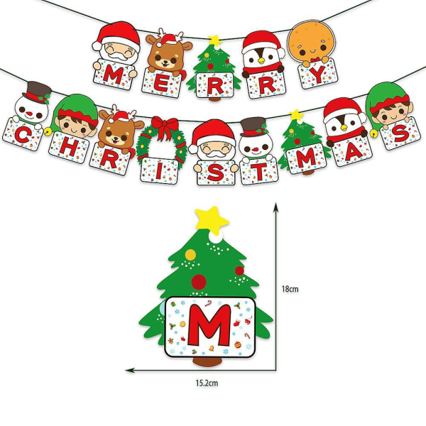 Christmas 24pcs Latex Balloon Paper Banner Cake Card Set Christmas Flag Party Decoration Supplies