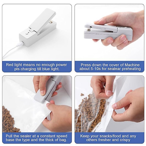 Charge Sealer Bag Plastic Package Sealer Heat Food Close Bags Portable Black