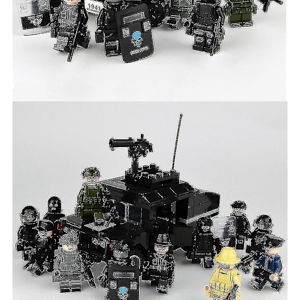 12pcs Special Police Minifigure Building Block Doll Small Particle Assembled Doll Toy