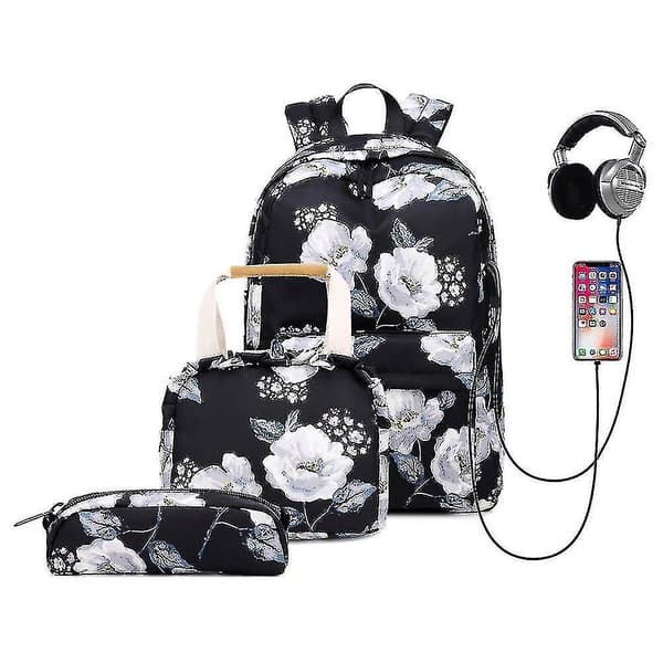 Black Schoolbag For Middle School Studentsblack