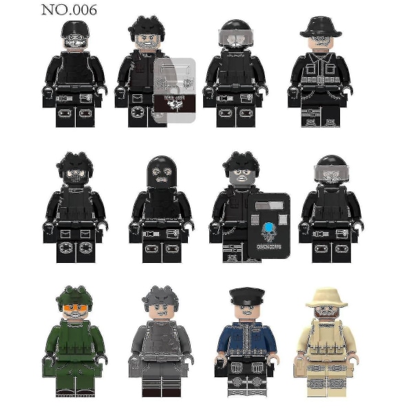 12pcs Special Police Minifigure Building Block Doll Small Particle ...