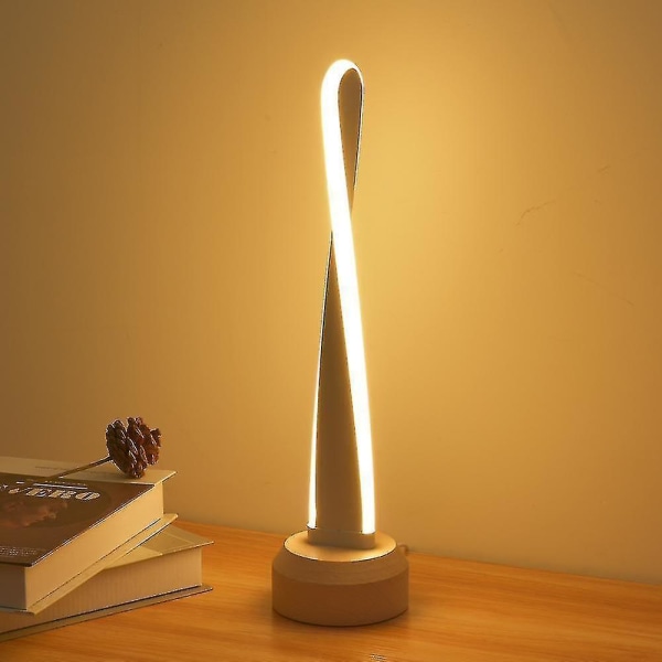 Smart Wooden Led Night Light Table Lamp Bedside Usb Night Light Wooden Base (02)