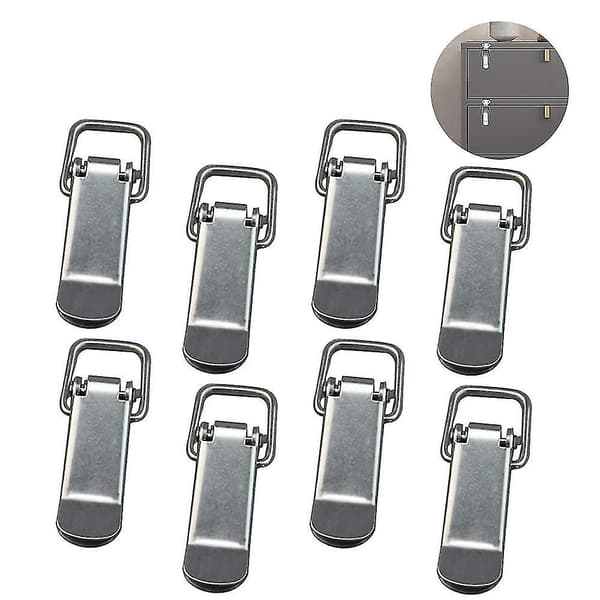 Stainless Steel Spring Loaded Toggle Latch Catch Clamp Clip For Trunk, Case, Box, And Chest With 8 Pack