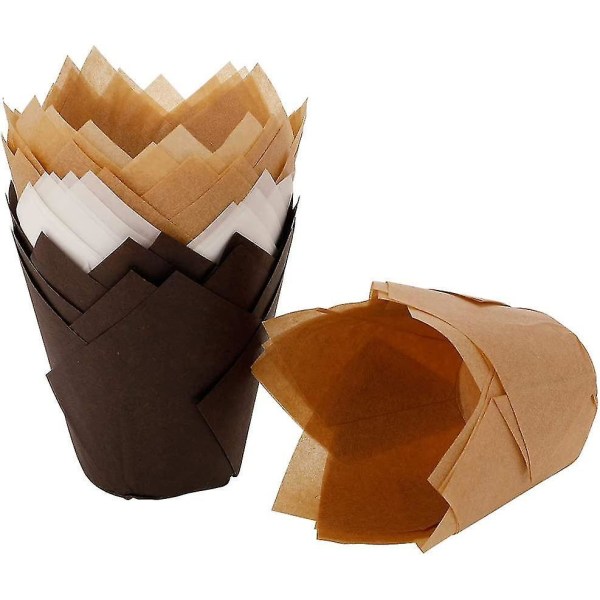 150 Pieces Muffin Molds Paper Tulip Mold Baking Molds Cupcake Molds