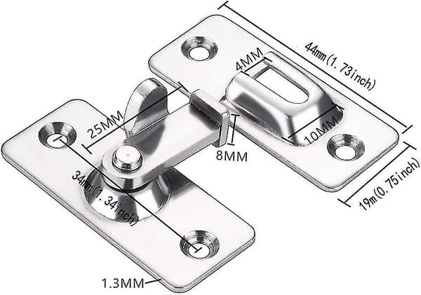 90 Degree Right Angle Buckle Hook Lock Bolt Stainless Steel Small Hasp Latch Gift