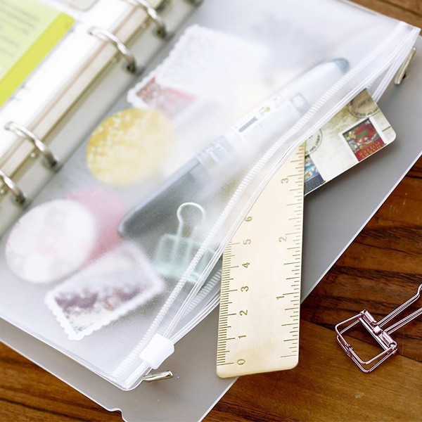 A5 Size Binder Pockets, Plastic Binder 6 Holes Zip Folder