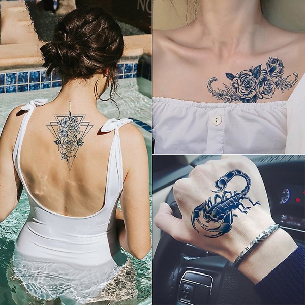 Realistic Temporary Tattoo Sticker Waterproof Long Lasting Diy Fake Tattoo Great Gifts For Women Men GZ172