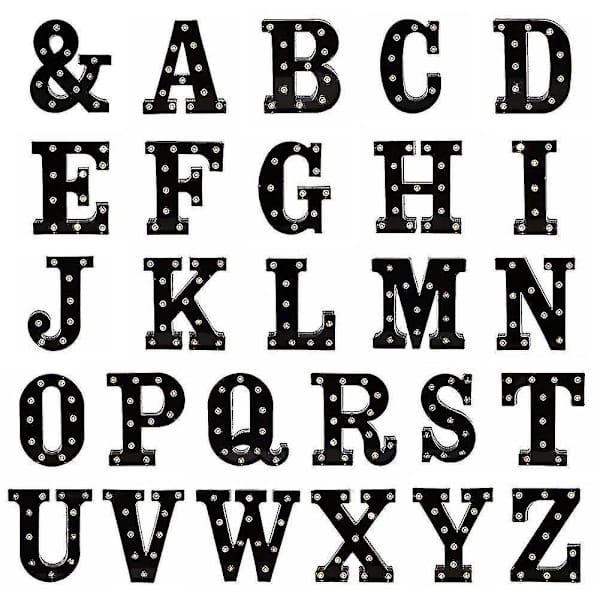 Newly Design Led Letters Lights 26 Alphabet Black Decorative Marquee Lamps For Wedding Party C