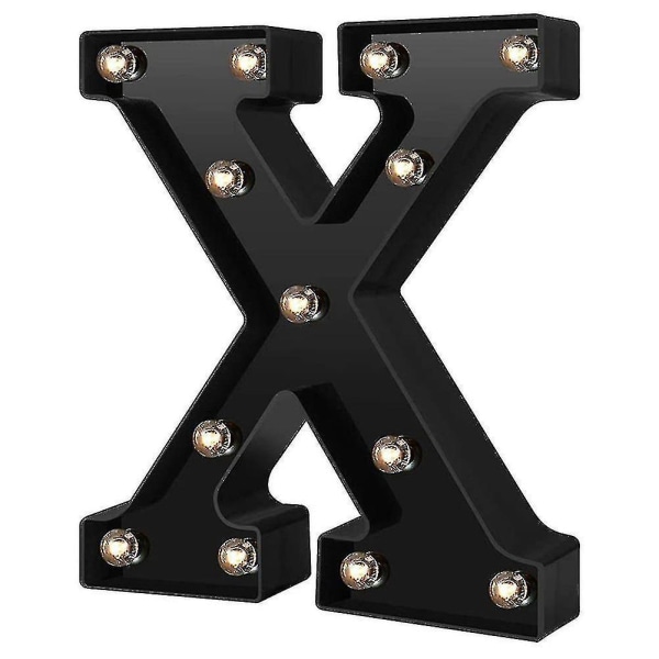 Nylig Designet LED Bokstavlys 26 Alfabet Svarte Dekorative Markiselamper For Bryllupsfest X