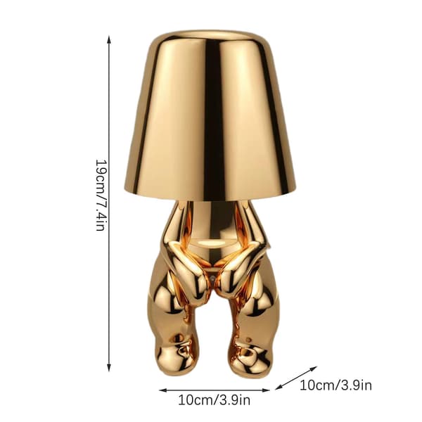 Little Golden Man Led Table Lamp Touch Control Dimmable Creative Iron Resin Desk Light Bedside Lamp Light Gold Mr WHEN