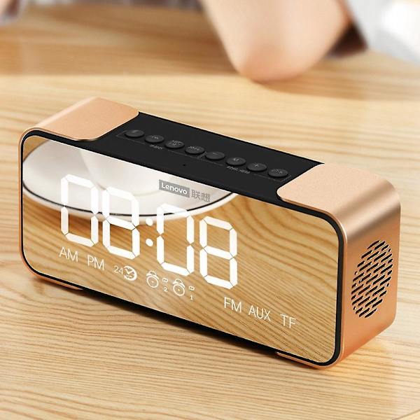 Bt Speaker Radio Alarm Diy Ringtone One-click Snooze Bt Call Speaker Gold