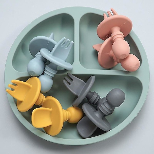 Baby Training Spoon And Fork Set Coffee