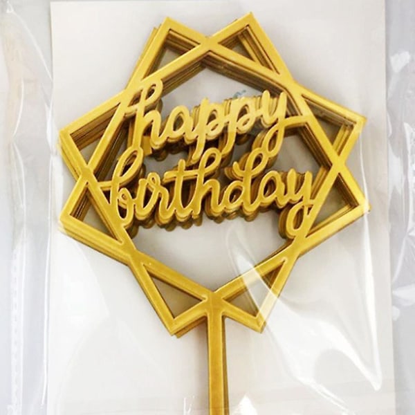 10pcs Happy Birthday Cake Topper Gold Silver Acrylic Cake Topper Birthday Party Supplies Cake Decorations Baby Shower Wholesale 1