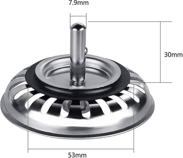 Sink Strainer Plug 80 Mm, 1 Piece Basket Strainer Sink Waste Plug Replacement