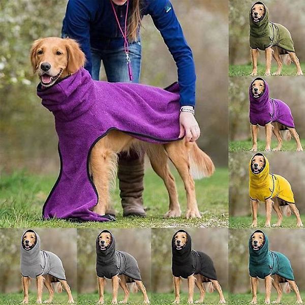 "pet Dog Clothes Bathrobe Towelling Drying Coat Puppy Warmer Apparel" Army Green 4XL
