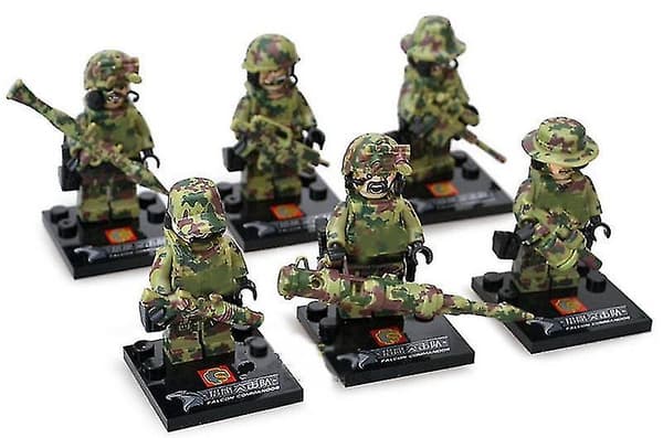6pcs Military Building Blocks Falcon Commando Minifigure Assembling Doll Toy