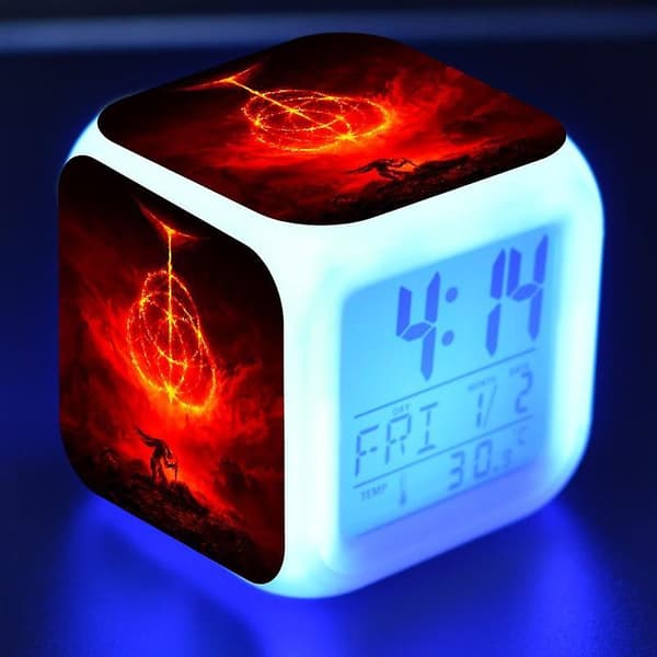 Antikk Ring, Eldre Ring, Elden Ring LED Lysende Vekkerklokke-stil 11