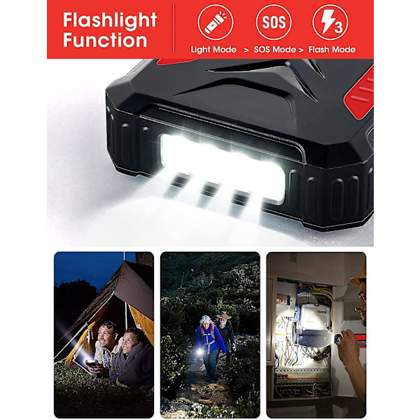 Solar Power Bank Camping Lantern Wireless Charger Portable High Capacity Ip6 Waterproof Emergency Power Supply Red