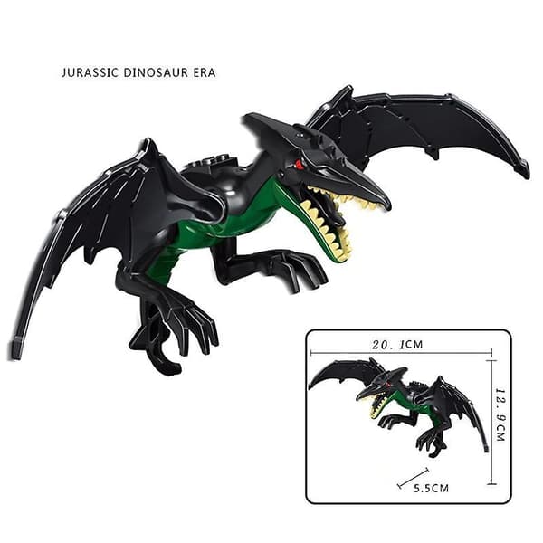 Jurassic Dinosaur Byggeklods Legetøj Black Winged Velociraptor