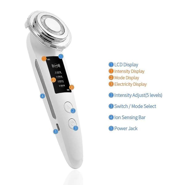 Rf Facial Lifting Machine High Frequency Vibration Massager Ion Deep Cleaning Device Heating Therapy Red Blue Photon Care Tools Pink