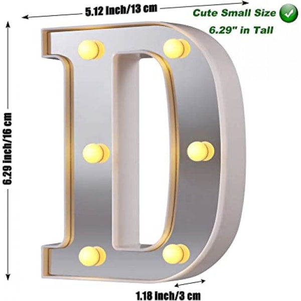 LED Marquee Bogstav Lys 26 Alfabet Lysende Bogstaver Skilt Perfekt Til Natlys Bryllup Fødselsdagsfest Julelampe Hjemmebar Dekoration B09 D